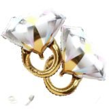 2pcs 26-inch diamond ring foil balloons for engagements, weddings, bachelor/bachelorette parties, and other party decorations