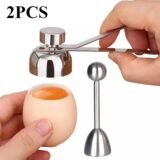 2pcs Egg Scissors Eggshell Opener Set Kitchen Accessories 304 Stainless Steel Boiled Egg Opener Creative Gadgets Cooking Tools
