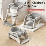 3-in-1 Adjustable Height Portable Non-Slip Padded Baby Potty Seat for Home Travel – Multicolor