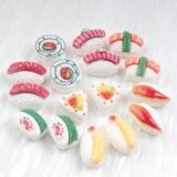 30/300pcs Cute Sushi Flatback Resin Cabochon Scrapbooking for Phone Accessories Material DIY Fake Food Craft Supplies Decoration
