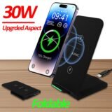 30W Wireless Charger Desktop Foldable Phone Chargers Pad For iPhone 16 15 14 13 12 Pro Max Samsung S24 S23 Fast Charging Station