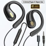 3.5mm Not-in Ear Headphones TP-C Wired Open Ear Sports Gaming Headset Hifi Sound Music Earphone with ENC MIC for Clear Calls