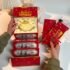 3D Pop-Up Birthday Red Envelope Greeting Card Foldable 6 Card Slots Musical Light Greeting Card Red Gold
