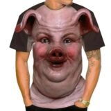3D Printing Fat Pig T-Shirt Men Funny Animal Graphic Tees Summer Interest Fashion Short Sleeve Tops Street Loose Tee Shirts