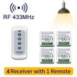 433MHZ Universal Wireless Switch 16A Smart 4Key Remote Control Relay Receiver 2-way Control Module For Led Lamp Fan Garage Doors