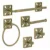 5 PC Vintage Brass Bathroom Accessories Set Wall Mounted Towel Racks for Bathroom Bathroom Accessories Bathroom Hardware Set Br