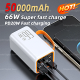 50000mAh Large Capacity Portable Two-Way 66W Super Fast Charging Power Bank External Battery Charger For iPhone Huawei Xiaomi