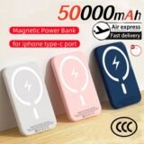50000mAh Wireless Magnetic Power Bank Charger Fast Charging External Spare Battery For Apple iPhone Android Magsafes 2026