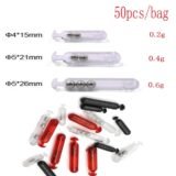 50PCS polychrome Fishing Sound Bar Fishing Lure Baits Rattles Insert Tube for Soft Worm Jig Fishing Lure Tying Baits Making