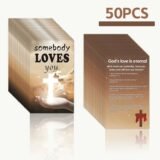 50Pcs “Somebody Loves You” Thank You Card – Inspirational God Quotes Encouragement Greeting Card for Friends, Family