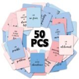 50pcs Women Affirmation Cards, Daily Positive Quotes, Self-Encouragement Motivational Cards for Mental Wellness, Gifts Idea