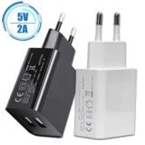 5V 2A Dual USB EU Plug Charger Universal Dual USB Wall AC Power Fast Charing Adapter for Iphone Android Xiaomi Samsung Huawei