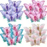6pcs Colorful Butterfly Foil Balloons Butterfly Themed Balloons Girls Birthday Party Wedding Baby Shower Decoration Gifts