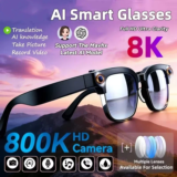 8K AI Smart Glasses Bluetooth Call 1200MP HD Camera Chat GPT Voice Assistant Music Player Translate Smart Sunglasses 2026
