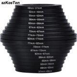 9/18 Pieces Filter Ring Adapter Set Camera Lens Filter Metal Stepping Rings Kit 37-82mm 82-37mm for DSLR Camera Lens Mount Set