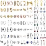 925 Sterling Silver Stud Earrings Hoop Earrings For Women Stars And Moons Wings Antlers Earrings Set Fashion Jewelry Gift