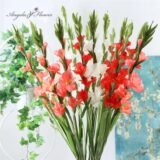 99CM Artificial Gladiolus Deco Home Garden Wedding Flower Arrangement Gladioli Fake Plants Silk Red White Pink Wholesale