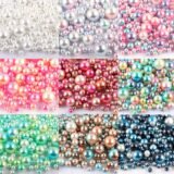 About 360pcs Random Mix 3-10mm No Hole ABS Pearl Bead For DIY Jewelry Making Nail Art Decor Vase Filler Makeup Brush K0877