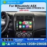 Android 15 Car Radio for Mitsubishi ASX 2007-2019 Peugeot 4008 Multimedia Player GPS Navigation Stereo Carplay BT 4G Head Unit