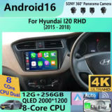 Android 16 Carplay Auto WIFI+4G For Hyundai I20 RHD 2015 2016 2017 2018 Car Radio Multimedia Player Stereo Head Unit 2din Audio