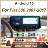 Android Auto Car Radio For Fiat 500 2007 2008 2009 2010 -2014 Carplay Video Player Stereo Navigation 5G Wifi 12.3” Touch Screen