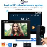 ANJIELO 2 Wire Visiophone Doorbell Video Intercom System for Home Metal Door Phone Support IP Camera Tuya Smart 1080P