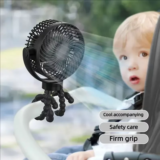 Baby 3 Speeds Stroller Mini Fan With Light Portable USB Charging Fan Mobile Phone Holder Stroller Accessories Baby Newborn Items