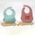 Bear Silicone Bibs Babies Waterproof Bib Solid Color 6-speed Adjustment Saliva Pocket Children’s Burp Cloths Accessories Newborn