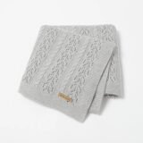 Baby Blanket Cotton Knitted Soft Infant Boy Girl Bed Quilt 100*80CM Hollow Out Newborn Plaid Fashion Solid Stroller Swaddle Wrap