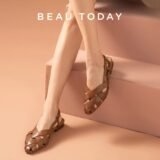 BEAUTODAY Gladiator Sandals Women Cow Leather Cross-tied Cover Pointed Toe Outdoor Flats Summer Ladies Shoes Handmade 33034