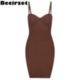 Becirzet Dresses For Woman Slimming Slips Mini Straight Tube Dress Body Shaper Body Underwear Party Sexy Female Clothes