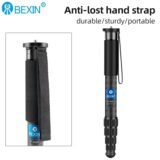 BEXIN New Carbon Fiber Monopod Travel Shooting Mobile Phone Live Selfie Bracket Retractable Portable Monopod For iphone Camera