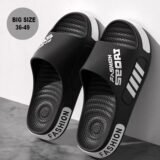 Big Size 48-49 Men Slippers Summer Flat Sole Home Slippers For Women Man Open Toe Trend Slides Couple Light Beach Shoes Sandals