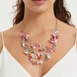 Bohemian Multi-Layered Choker Necklaces for Women Handmade Colorful Geometric Necklace for Daily Vacation Accessory Elegant Gift