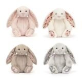 Bonnie Rabbit Plush Toy with Floral Ears Kawaii Stuffed Doll Soft Sofa Cushion Kids Birthday Gift Room Decor