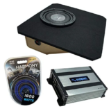 Car audio subwoofer enclosure bundle: MDF construction, black