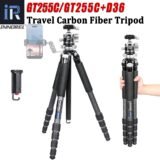 Carbon Fiber Tripod-INNOREL GT255C Camera Tripod Professional Compact Portable Stand for Travel Outdoor Digital DSLR Load 15kg