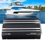 Car Stereo Amp Car Amplifier 7800W 4 Channels Class Aluminum Alloy Pure Bass Power Amp for 12V Truck Boat UTV Motorcycle