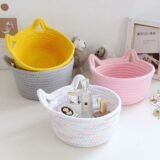 Cat Ear Storage Baskets Desktop Sundries Toy Small Items Arrangement Box Simple Key Cosmetics Stationery Organizer Case