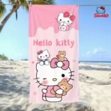 Charming Hello Kitty Beach Towel,Regular Towels,Soft,Cozy,Quick-Drying,Perfect for Holiday Celebrations And Gifts