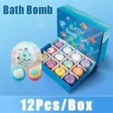 Children’s 12-Piece Bath Salts Gift Set with Hidden Toys Organic Safe Ocean Bubble Bath Perfect for Sensory Play Bathtime Fun
