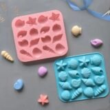 Chocolate Silicone Mold Shell Marine Animal Shape Candy Pudding Cake Decoration Mold 3D 16-Cavity
