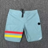 Classic Solid Men’s Two-line Shorts Surf Swim Sport Waterproof Beach Boardshorts High Stretch Quick-dry Man Swim Trunks
