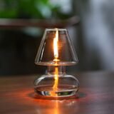 Clear Glass Oil Lamp Cover Candlestick Windproof Candle Holders Oil Lamp Lighting Lantern Lampshade Romantic Home Decor