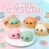 Premium Squishy Steamed Bun Dumpling Toy Slow Rising Glitter Stress Relief Ball Soft Stretchy Fidget Desk Toy Home Office Decor