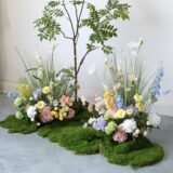 Colorful Wedding Table Centerpieces Flower Arrangement Road Lead Floor Floral Event Decor Flower Row Window Display Party Props