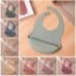 Bear Silicone Bibs Babies Waterproof Bib Solid Color 6-speed Adjustment Saliva Pocket Children’s Burp Cloths Accessories Newborn