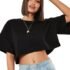 DIY Customized The Logo Picture Women Crop T-Shirt Y2K Loose Short Sleeve Comfortable Cotton DIY T Shirt Woman Summer Streetwear