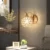 Crystal bedside lamp LED wall lamp Bedroom modern minimalist corridor wall lamp Corridor staircase Living room European style la