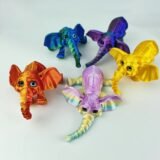 Cute 3d Printing Baby Elephant Simulation Animal Figure Animation Cartoon Crafts Handheld Toy Home Decoration Ornament Gift Sets